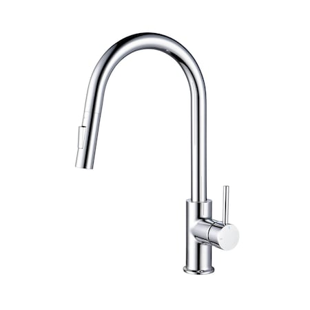 Kibi Circular Single Handle Pull Down Kitchen Faucet KKF2013CH